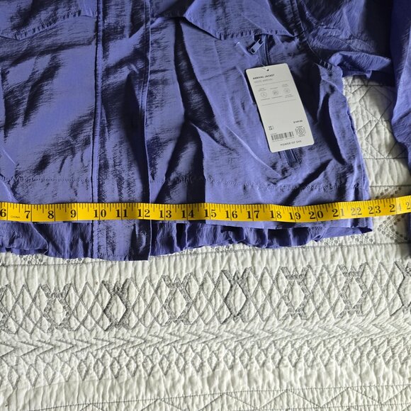 Athleta Arrival Rain Jacket Dark Adonis Blue (purple) Oversized Small NWT - Picture 3 of 13